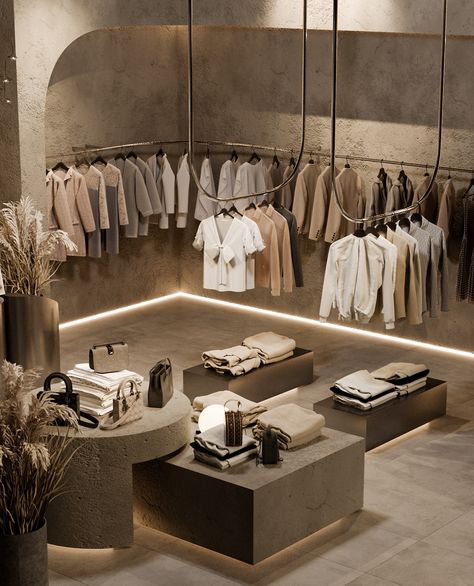 CLOTHING STORE DESIGN :: Behance Clothing Store Interior Design, Clothing Boutique Interior, Luxury Retail Store, Luxury Clothing Store, Fashion Store Design, Store Plan, Retail Store Interior Design, Clothing Store Interior, Clothing Store Design