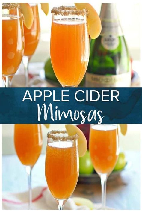 Fall Mimosa Recipe, Fall Mimosa, Fall Drinks Alcohol, Best Mimosa Recipe, Mimosa Recipes, Oktoberfest Recipes, Apple Cider Mimosa Recipe, Drinks Nonalcoholic, Beer Cocktail Recipes