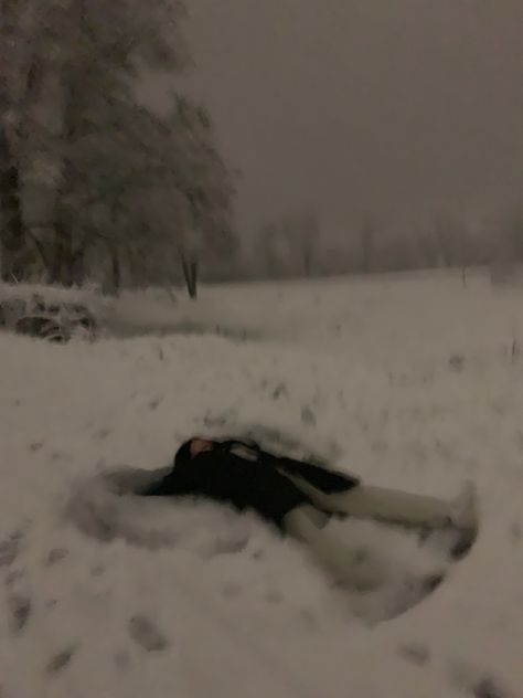 Snow angel making a snow angel with friends Making Snow Angels Aesthetic, Laying In Snow Aesthetic, Aestethic Making Out, Playing In Snow Aesthetic, Falling Angel Aesthetic, Playing In The Snow Aesthetic, Girl In Snow Aesthetic, Winter Grunge Aesthetic, Snow Girl Aesthetic