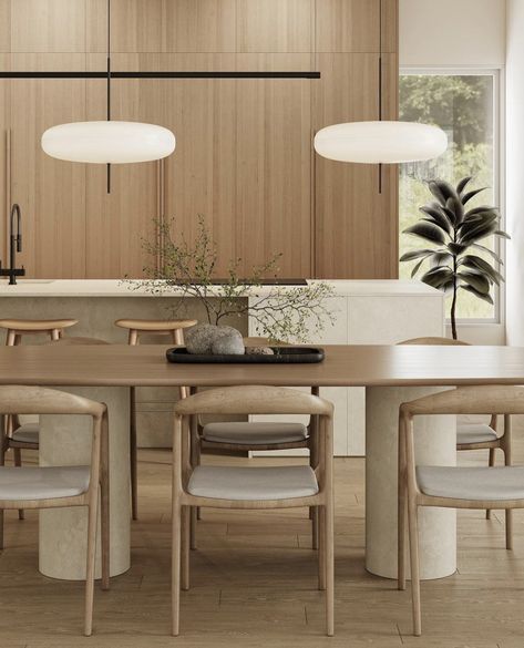 Japan Dining Room, Organic Dining Chair, Dining Set Japandi, Dining Room Japanese, Chandelier Dining Room Japandi, Japandi Dining Area, Japandi Dining Chairs Black, Japandi Dining Room Design, Japandi Dining Room