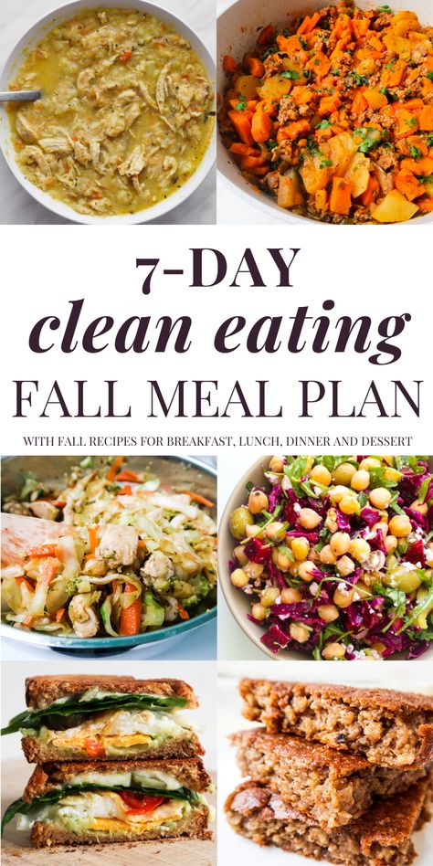 7-Day Clean Eating Fall Meal Plan - Beauty Bites Meal Plan For The Week Healthy, 8 Week Meal Plan, Week Food Plan Healthy, Kickstart Diet Plan, 7 Day Vegan Meal Plan, Easy Whole Food Recipes Clean Eating, 30 Day Alkaline Meal Plan, 30 Day Diet Plan, 1 Week Clean Eating Plan