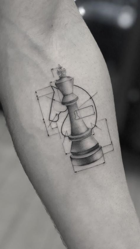 King Piece Chess Tattoo, Group Tattoos Men, Civil Engineering Tattoo, Chess Tattoo Ideas For Men, Chess Knight Tattoo, Scientific Symbols, Chess Tattoos, Bjj Tattoo, Jeff Logan