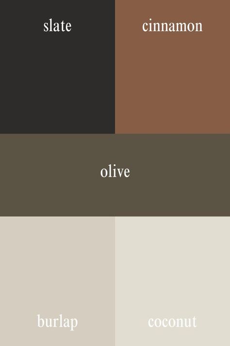 Earthy Color Pallete Earth Tones, Black White Emerald Green Color Palette, Earthy Tone Decor, Fall Inspired Color Palette, Black Tan Green Color Scheme, Interior Color Palette Earth Tones, Rugged Color Palette, Earthy Bathroom Decor Ideas, Warm Moody Color Palette