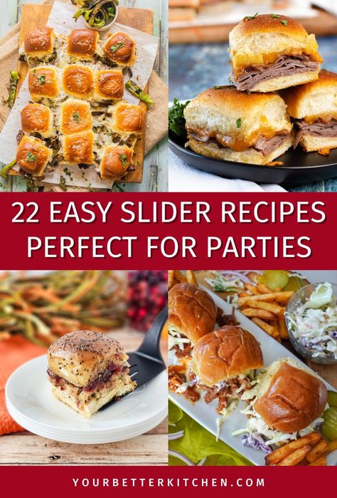 Get ready to be the host with the most with these 22 easy slider recipes! Perfect for parties, these sliders are quick to assemble and come in a variety of flavors that cater to all tastes. Whether you’re prepping for a Super Bowl bash or a casual get-together, these recipes on Hawaiian or brioche buns will make your event a hit. Discover how simple it is to create appetizers that will keep your guests coming back for more. Recipes Sliders, Mushroom And Swiss, Party Food Dips, Chicken Parmesan Sliders, Easy Slider Recipes, Roast Beef Sliders, Easy Slider, Mini Crab Cakes, Tailgating Food