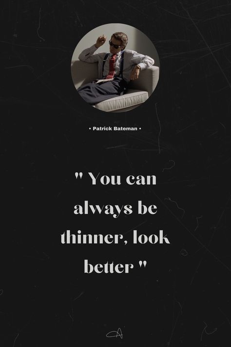 American Pshyco Quote, American Pshyco Wallpaper, Patrick Bateman Quotes, American Pshyco, Be Thinner Look Better, No Feelings, The Book Was Better, Teen Idle, Phrase Tattoos