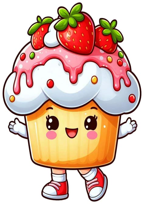 Cute Cupcake Drawing, Jing Y Jang, Cupcake Png, Cartoon Cupcakes, Markers Drawing Ideas, Cupcake Drawing, Celestia And Luna, Detailed Coloring Pages, Drawings For Kids