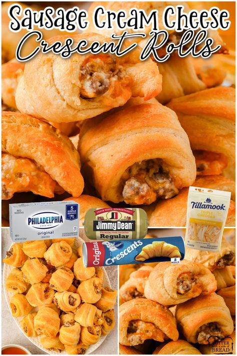 Sausage Roll Ups Appetizers, Dirty Diapers Appetizer, Sausage Balls With Crescent Rolls, Sausage Cream Cheese Crescent Rolls Recipe, Easy Sausage Cream Cheese Crescent Rolls, Crescent Roll Breakfast Recipes Sausage Cream Cheese, Sausage With Crescent Rolls, Kolache With Crescent Rolls, Sausage Cream Cheese Cresant Rolls