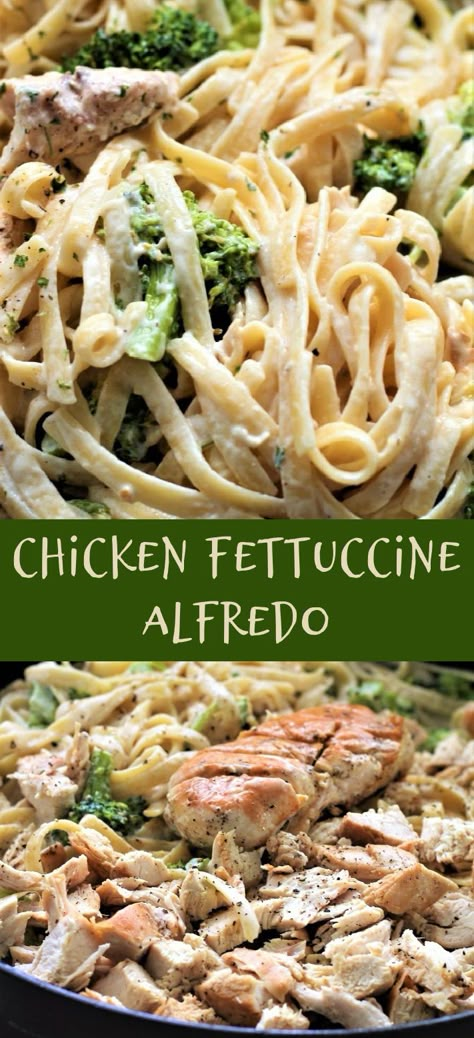 Chicken Brocolli Alfredo, Chicken Broccoli Fettuccine Alfredo, Fettucini Alfredo Chicken, Easy Chicken Fettuccine Alfredo, Fetuchini Alfredo, Chicken Fettuccine Alfredo Recipe, Fettucini Alfredo Recipe, Fetuccini Alfredo, Chicken Fettuccini Alfredo