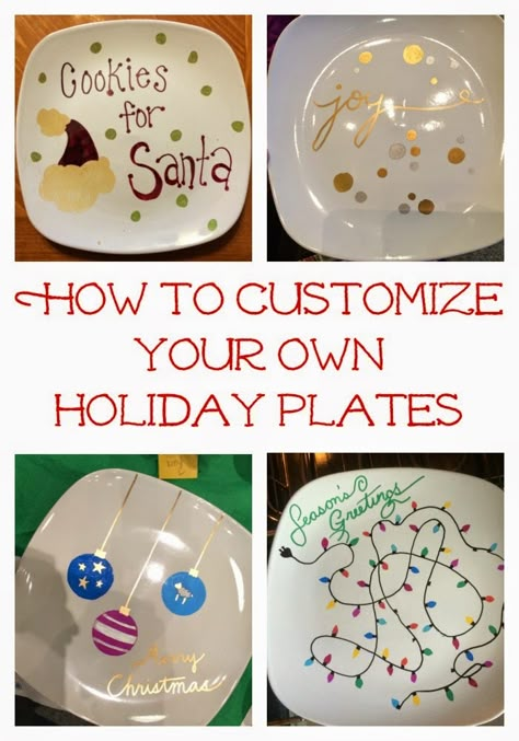 Diy Christmas Plate, Easy Diy Holiday Crafts, Diy Sharpie Crafts, Sharpie Plates, Diy Holiday Crafts, Easy Holidays Crafts, Sharpie Crafts, Gingerbread Man Christmas, Holiday Plates