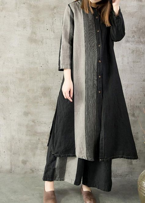 Long Shirts For Women Style, Long Shirt Designs, Black Linen Shirt, Linen Dresses For Women, Long Shirt Women, Long Dress Plus Size, Mode Kimono, Bespoke Clothing, Black Shirts Women