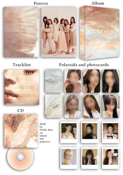 Angelic album concept for a 6 member girl group for shifting <3 6 Member Group Photo, Own Group Dr, Kpop Albums Fanmade, Concept Album Ideas, Kpop Album Ideas Shifting, Album Ideas Kpop Shifting, Kpop Album Concept, Kpop Album Shifting, Album Concept Ideas