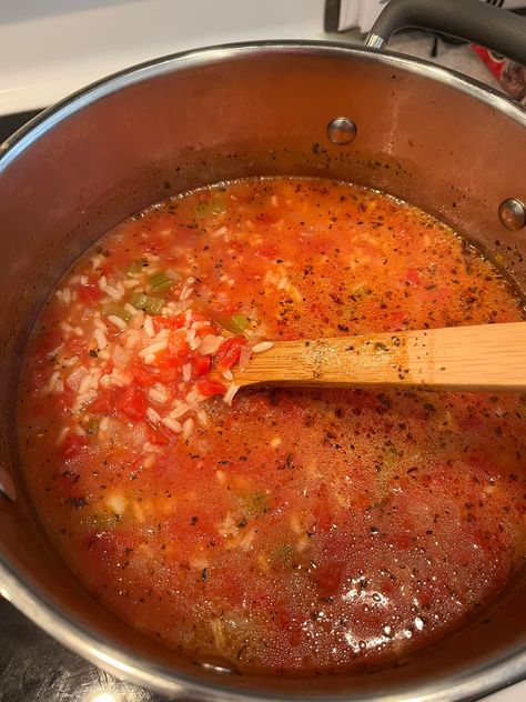 “Tomato Rice Soup is a comforting and flavorful dish that combines the richness of tomatoes with the heartiness of rice, perfect for cooler days or when you crave a wholesome meal. This recipe begins with sautéing onions, celery, and garlic until tender, creating a fragrant base. With the addition of diced tomatoes, chicken broth, and […] Tomato And Rice Soup Recipe, Creamy Tomato Rice Soup, Tomato Barley Soup, Instant Pot Tomato Rice Soup, Meals With Tomato Soup, Tomato Rice Soup Recipe, Knorr Tomato Bouillon Recipes, Tomato Soup With Rice, Tomato And Rice Soup