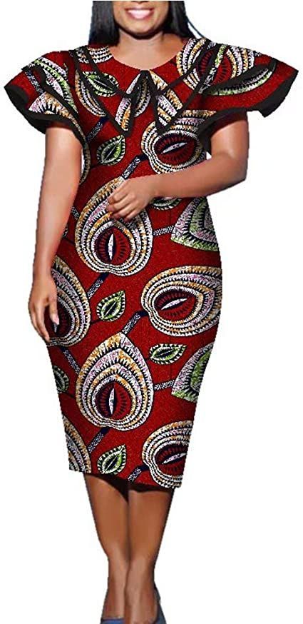 iooiooi Womens Double Layered Collar African Print Shift Midi Dress Straight Cut Ankara Dress African Print Wrap Dress, Kitenge Designs, Short Gown Styles, Print Dress Designs, Nigerian Dress, African Attire Dresses, Dashiki Dress, Ankara Short, Dress For Bride