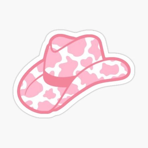 Cow Print Cowgirl Hat, Pink Cow Print, Cow Print Wallpaper, Pink Stickers, Pink Cowboy Hat, Wal Art, Preppy Stickers, Pink Cowboy, Stickers Cool