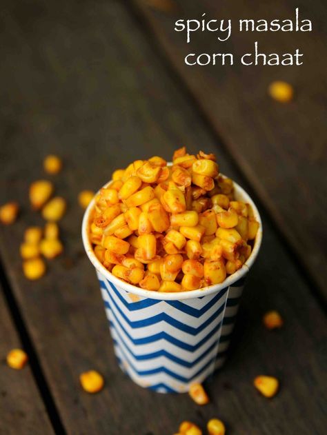 Corn Chaat Recipe, Corn Chaat, Masala Corn, Sweet Corn Recipes, Snack Sani, Spicy Snacks Recipes, Corn Recipe, Tastemade Recipes, Chaat Recipe