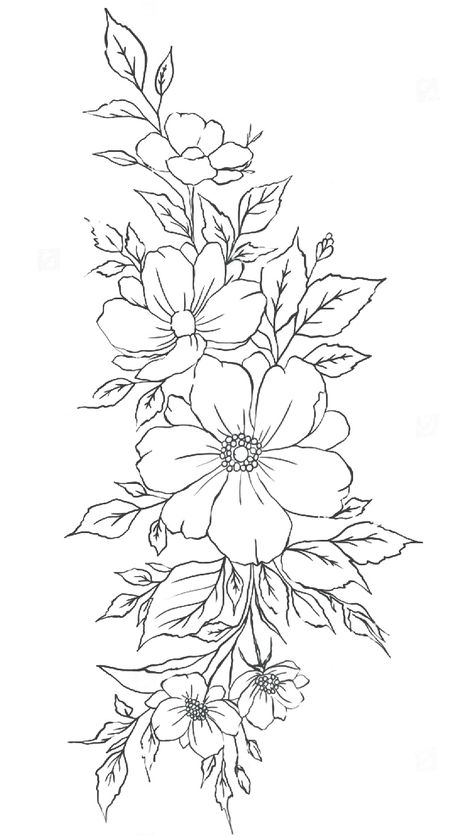 Best Flower Bouquet, Flower Bouquet Tattoo Design, Bouquet Tattoo Design, Names Tattoo, Flower Bouquet Tattoo, Name Flower, Bouquet Tattoo, Hand Embroidery Patterns Free, Outline Images