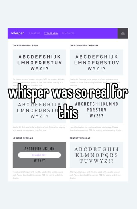 i’m never downloading whisper, but they let you export the font from the website; love to see it <3 Whisper Font Website, How To Get The Whisper Font, Whispers Font, The Whisper Font, Whisper Text, Ui Buttons, Whisper Font, Latest Fonts, The Font