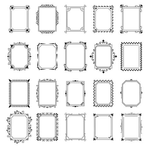 Vintage hand drawn frames doodle set of design Vector Image Frames Doodle, Vintage Doodles, Hand Drawn Frames, Drawn Frames, Black Borders, Doodle Frame, Doodle Frames, Drawing Frames, Geometric Mandala