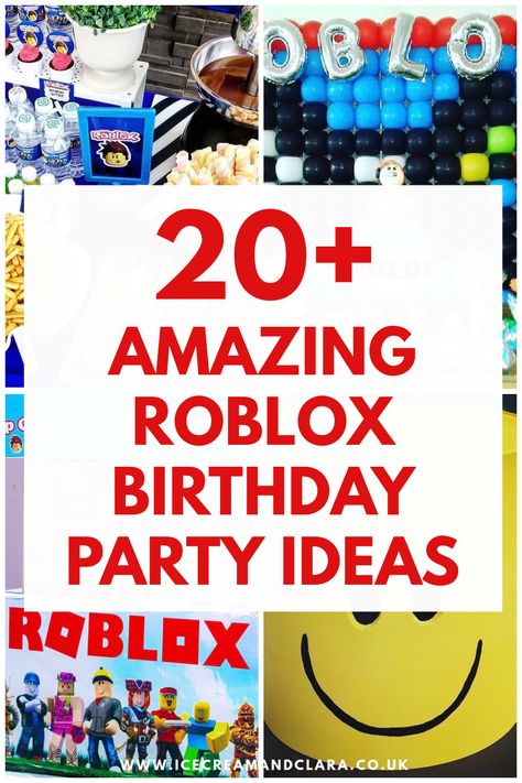 DIY creative Roblox birthday party ideas Roblox Birthday Party Game Ideas, Roblox Craft Ideas, Roblox Party Games For Boys, Roblox Party Games Ideas, Roblox Diy Crafts, Roblox Birthday Party Ideas Diy, Roblox Party Games, Roblox Bday Party Ideas, Roblox Decoration Ideas