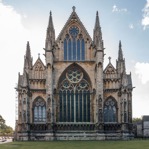 Years built-1185-1311.Lincoln Cathedral, the Cathedral Church of the Blessed Virgin Mary of Lincoln, and sometimes St. Mary's Cathedral in Lincoln,England is the seat of the Anglican bishop. Building commenced in 1088 and continued in several phases throughout the medieval period. It was the tallest building in the world for 238 years (1311-1549),East end of Lincoln Cathedral Lincoln Cathedral Interior, Lincoln Cathedral Drawing, Cathedral Facade, Cathedral Building, Gothic Architecture Drawing, Lincoln England, Tallest Building In The World, English Gothic, Architecture Photography Buildings