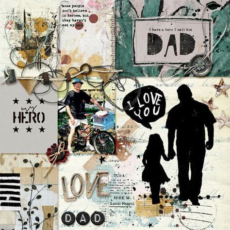 Dad Scrapbook Ideas, Scrapbook For Parents, Family Album Design, Bday Stuff, Scrapbook Examples, Dad Pictures, Family Collage, Custom Photo Albums, Memory Journal