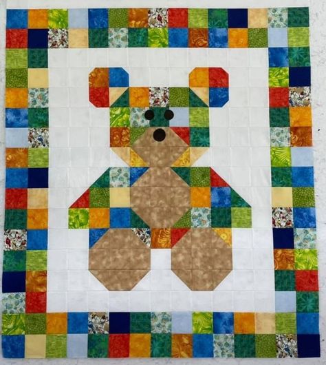 Pin by Delia Lyon on Quilting Ideas in 2022 | Bear quilts, Teddy bear quilt pattern, Cat quilt patterns Bear Quilt Pattern, Teddy Bear Quilt Pattern, Teddy Bear Quilt, Kid Quilts Patterns, Animal Baby Quilt, Pixel Quilting, Kid Quilts, Boys Quilt Patterns, Cat Quilt Patterns