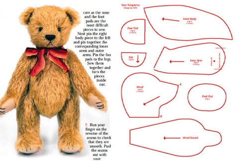 Vintage Teddy Bear Patterns Free Printable, Sewing Teddy Bear Pattern, Memory Bear Pattern Free Printable, Teddy Bear Patterns Free Sewing, Memory Bears Pattern Free Easy, Free Teddy Bear Pattern Sewing, Teddy Bear Template Free Printable, Teddy Bear Clothes Patterns Free Sewing, Teddy Bear Sewing Pattern Free Printable