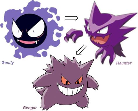 Gastly Evolution Ghastly Evolution, Gastly Evolution, Gengar Evolution, Gastly Pokemon, Haunter Pokemon, Pokemon Chart, Cute Gengar, Pokemon Evolutions, Dark Type Pokemon