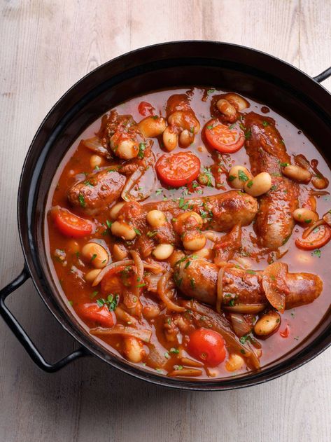 Produce Meals, Butter Bean Stew, Chicken Coconut Curry, Chicken And Leek Pie, Magazine Recipe, Tom Kerridge, Quick Easy Lunch, Sausage Stew, Chicken Coconut