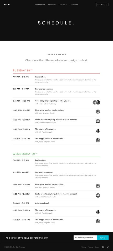 Circles   schedule Conference Schedule Design Layout, Schedule Website Design, Schedule Table Design, Agenda Template Design, Event Schedule Poster, Event Program Design Templates, Website Schedule Design, Program Schedule Design, Event Agenda Design Layout