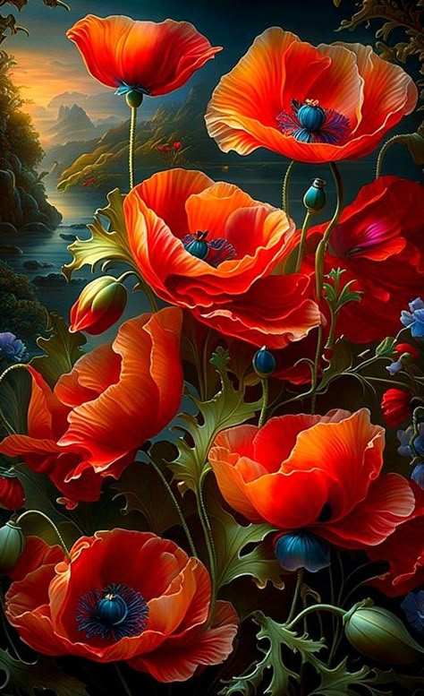 Pictures Of Poppies, Pictures Of Poppy Flowers, Poppy Pictures, Poppy Flower Art, Poppy Flower Painting, Poppies Flower, Poppy Wallpaper, Poppy Art, Beautiful Butterflies Art