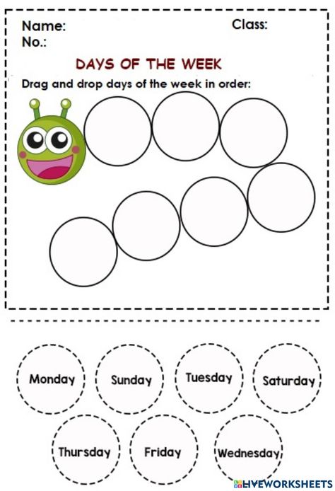 Days Of The Week Activities, Homeschool Preschool Activities, English Activities For Kids, Kindergarden Activities, Learning English For Kids, English For Kids, English Lessons For Kids, English Activities, Preschool Printables