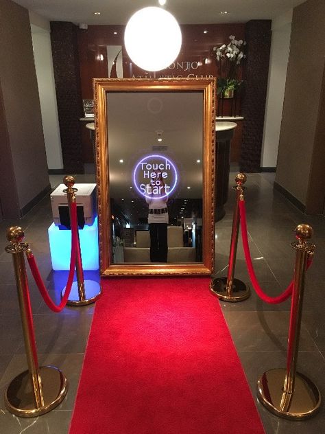 Red Carpet Photo Booth, Interactive Mirror, Magic Mirror Photo Booth, Mirror Booth, Photo Booth Business, Event Photo Booth, Mirror Photo Booth, Hollywood Party Theme, Disco Party Decorations