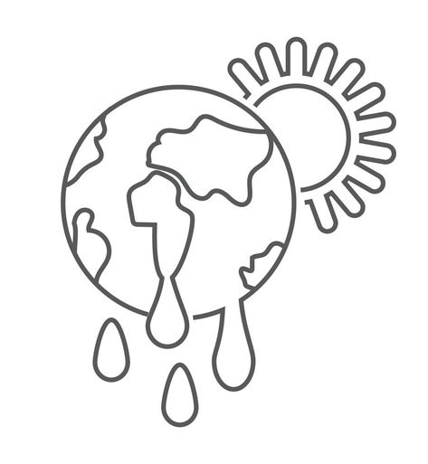 Climate Change icon vector. Earth, atmosphere, climate are shown Climate Drawing Easy, Climate Changing Drawing, Climate Drawing, Atmosphere Drawing, Change Tattoo, Science Drawing, Earth Drawings, Book Clip Art, Note Ideas