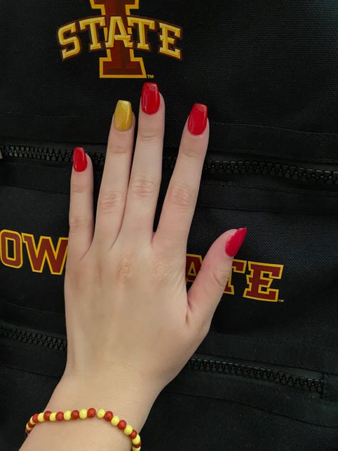 Iowa State Nails, Iowa State University, Iowa State Cyclones, Iowa State, Nail Inspo, Hair And Nails, Hair Makeup, Nail Art, Nails