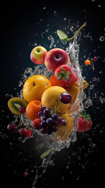 Fruit Wallpaper Photography, Fruit Images, Fruit Splash, Photo Water, Water Splashing, Food Art Photography, Fruits Photos, Water Images, Splash Photography