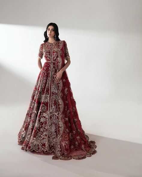 REPUBLIC WOMENSWEAR | ‘Carmine’ This red gown, crafted from the finest net, is a sartorial tribute to the intersection of royal elegance and contemporary flair.… | Instagram Republic Womenswear, Gown Making, Indian Royalty, Red Bridal Dress, Desi Wedding Dresses, Indian Bride Outfits, Latest Bridal Dresses, Asian Bridal Dresses, Pakistani Wedding Outfits