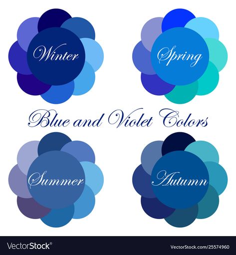 Seasonal color analysis palettes Royalty Free Vector Image Palette Summer, Deep Winter Palette, Deep Autumn Color Palette, Soft Autumn Color Palette, Soft Summer Palette, Soft Summer Color Palette, Deep Winter Colors, Soft Summer Colors, Winter Color Palette