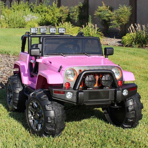 Power Wheels Truck, Jeep Pink, Power Wheels Jeep, Kids Power Wheels, Pink Cars, Pink Truck, Big Wheels, Rc Remote, Power Wheels