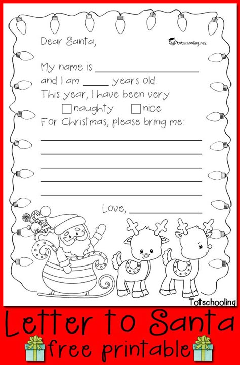 FREE Letter to Santa that kids can use to write their Christmas wish list. Great for practicing writing and coloring. Santa Envelope, A Letter To Santa, Santa Printable, Breakfast With Santa, Santa Letters, Letters Printable, Santa Coloring Pages, Santa Letter Printable, Santa Letter Template