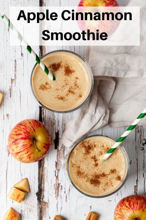 Cinnamon Apple Smoothie Apple Cinnamon Breakfast, Apple Cinnamon Smoothie, Recipes For Smoothies, Cinnamon Smoothie, Apple Smoothie, Pear Cider, Applesauce Muffins, Smoothies Vegan, Cinnamon Breakfast