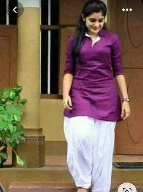 Punjabi Traditional Dress, Niveda Thomas, Dresses Punjabi, Punjabi Dress Design, Nivetha Thomas, Punjabi Dresses, Patiala Suit Designs, Patiyala Dress, Simple Kurta