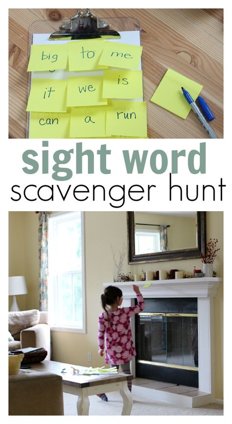 Easy and fun sight words scavenger hunt for kids. From @noflashcards Sight Word Fun, Practice Sight Words, The Sight Word, Teaching Sight Words, Scavenger Hunt For Kids, Sight Words Kindergarten, Sight Word Practice, Site Words, Sight Word Activities