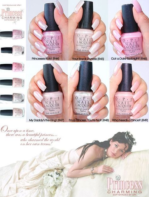 Opi princess charming collection Opi Princesses Rule, Opi Collections, Opi Colors, Opi Nail Colors, Angels Beauty, Princess Charming, Color Palette Pink, Opi Nail Polish, Opi Nail Lacquer