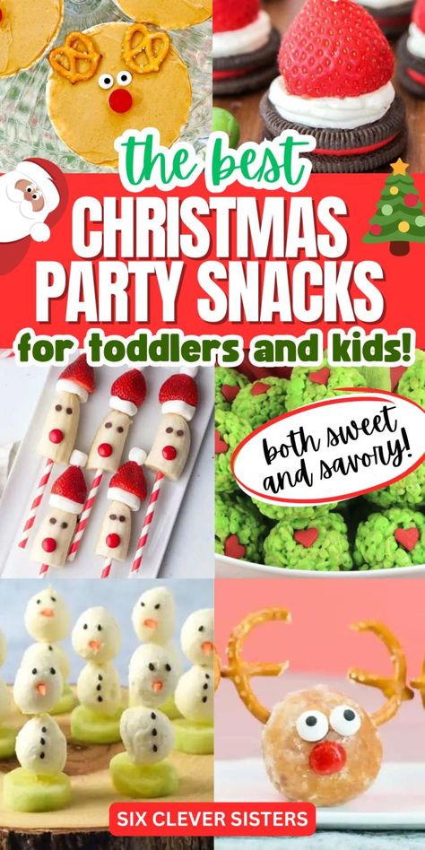 Healthy Christmas snacks and festive treats for the holiday season | food for Christmas parties for kids of all ages Easy Christmas Snacks, Christmas Snacks For Kids, Christmas Snack Recipes, Gluten Free Christmas Treats, Christmas Snack Ideas, Meal Ideas For Kids, Kids Christmas Treats, Toddler Snack Ideas, Christmas Snacks Easy