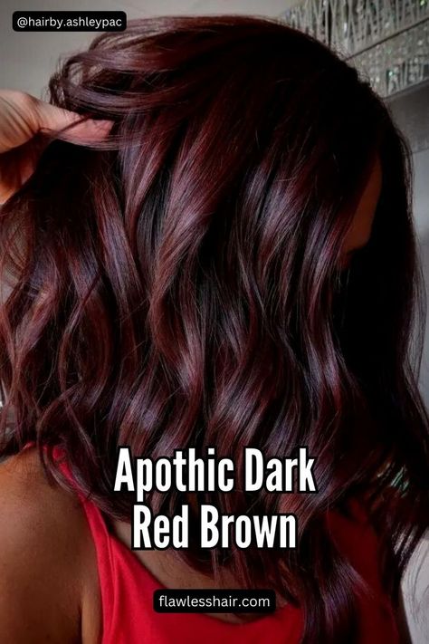 Apothic Dark Red Brown Red Brown Hair Color, Burgandy Hair, Red Balayage Hair, Mahogany Hair, Trendy We Fryzurach, Rambut Brunette, Medium Haircuts, Hair Color Burgundy, Dark Red Hair