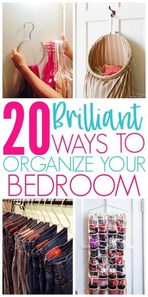 20 Brilliant Ways To Organize A Bedroom Bedroom Organization Ideas Diy, Bedroom Organization Hacks, Bedroom Organization Ideas, Organization Hacks Bedroom, Diy Organizer, Cleaning Hacks Tips And Tricks, Room Hacks, Organizational Ideas, Organisation Hacks