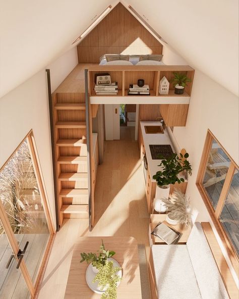 Tiny Loft, Tiny House Luxury, Nordic House, Tiny House Interior Design, Tiny House Loft, Tiny House Layout, Tiny House Inspiration, Tiny House Bathroom, Tiny House Kitchen