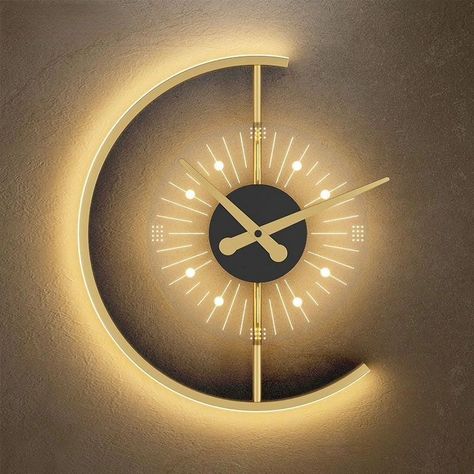 Wow your family & friends with these amazing products to adorn your personal space- wherever that may be! Epluno.shop/products/ Moon Clock, Led Wall Clock, Led Wand, Led Clock, Modern Clock, Led Wall Lamp, Porch Lighting, Wall Mounted Light, Clock Design