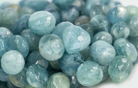 March Birthstone: Aquamarine | Golden Age Beads Gem Tones, Aquamarine Birthstone, March Birthday Gifts, Aquamarine Gem, Magical Stones, Spiritual Protection, Aquamarine Crystal, Aquamarine Jewelry, March Birthstone